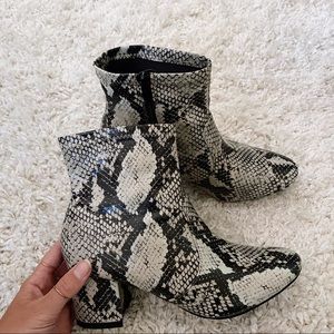 Women’s snakeskin booties